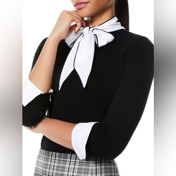 Alice + Olivia Zani Bow Collar Sweater XL - Picture 8 of 11